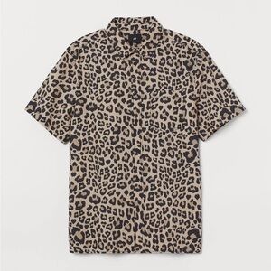 NWT H&M Cheetah Print Button Down Top